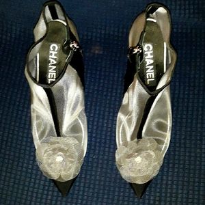 Chanel Black mesh boots